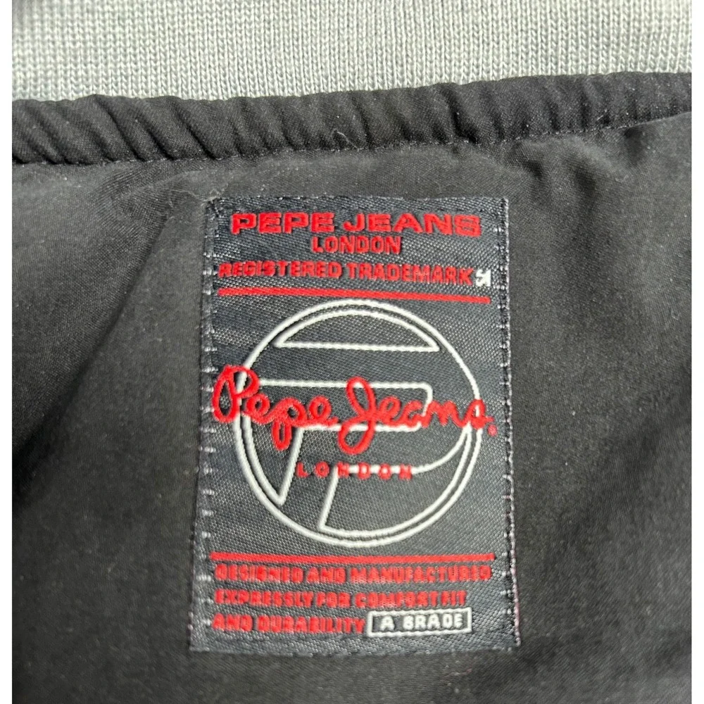VTG Pepe Jeans London Quilted Bomber Jacket Mens XXL Gray Full Zip Puffer‎ Coat
